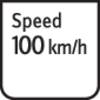 Znak drogowy wskazuje 'Maksymalna prędkość 100 km/h'.