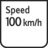 Znak drogowy wskazuje 'Maksymalna prędkość 100 km/h'.