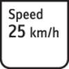 'Znak: Prędkość 25 km/h'