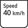 Znak drogowy z napisem 'Speed 40 km/h', wskazujący na ograniczenie prędkości do 40 km/h.