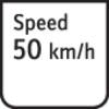 'Znak pokazuje: prędkość 50 km/h'.