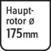 Biały tło z napisem 'Główny wirnik ø 175 mm'.
