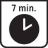 Grafika symbolu z zegarem i napisem '7 min'