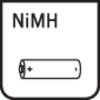 Symbol akumulatora NiMH przedstawia akumulator niklowo-wodorkowy, oznaczony przez znak plus i minus.