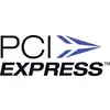Logo z napisem 'PCI Express' i stylizowaną niebieską strzałką.
