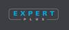 Logo z tekstem 'Expert Plus' w niebieskich i szarych literach na ciemnoszarym tle.