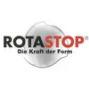 Logo 'ROTASTOP' z hasłem 'Siła formy'. Projekt przedstawia stylizowaną formę w tle.
