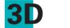 Napis '3D' wielkimi literami na lekko strukturalnym czerwonym tle, gdzie cyfra '3' jest w całości widoczna, a litera 'D' jest częściowo zasłonięta.