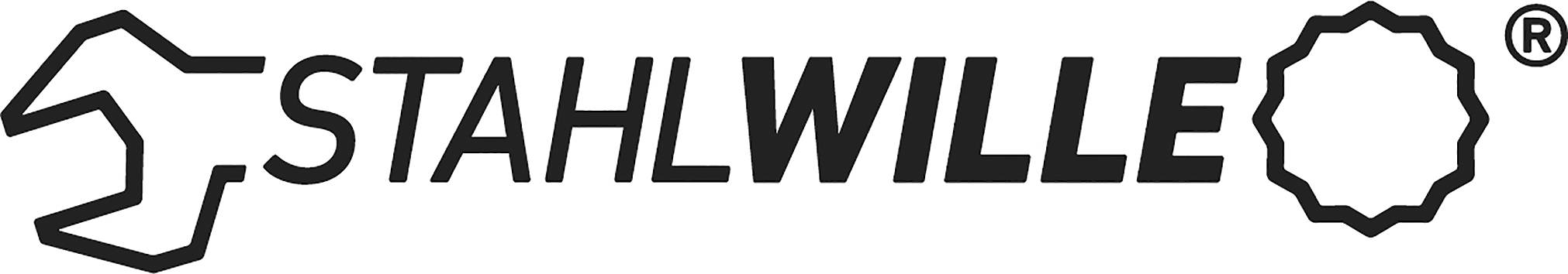 Logo 'STAHWILLE' z stylizowanym kluczem płaskim i kołem zębatym.