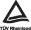 Logo TÜV Rheinland z trójkątnym symbolem i tekstem 'TÜV Rheinland' poniżej.