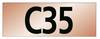Numer C35 na pomarańczowym tle