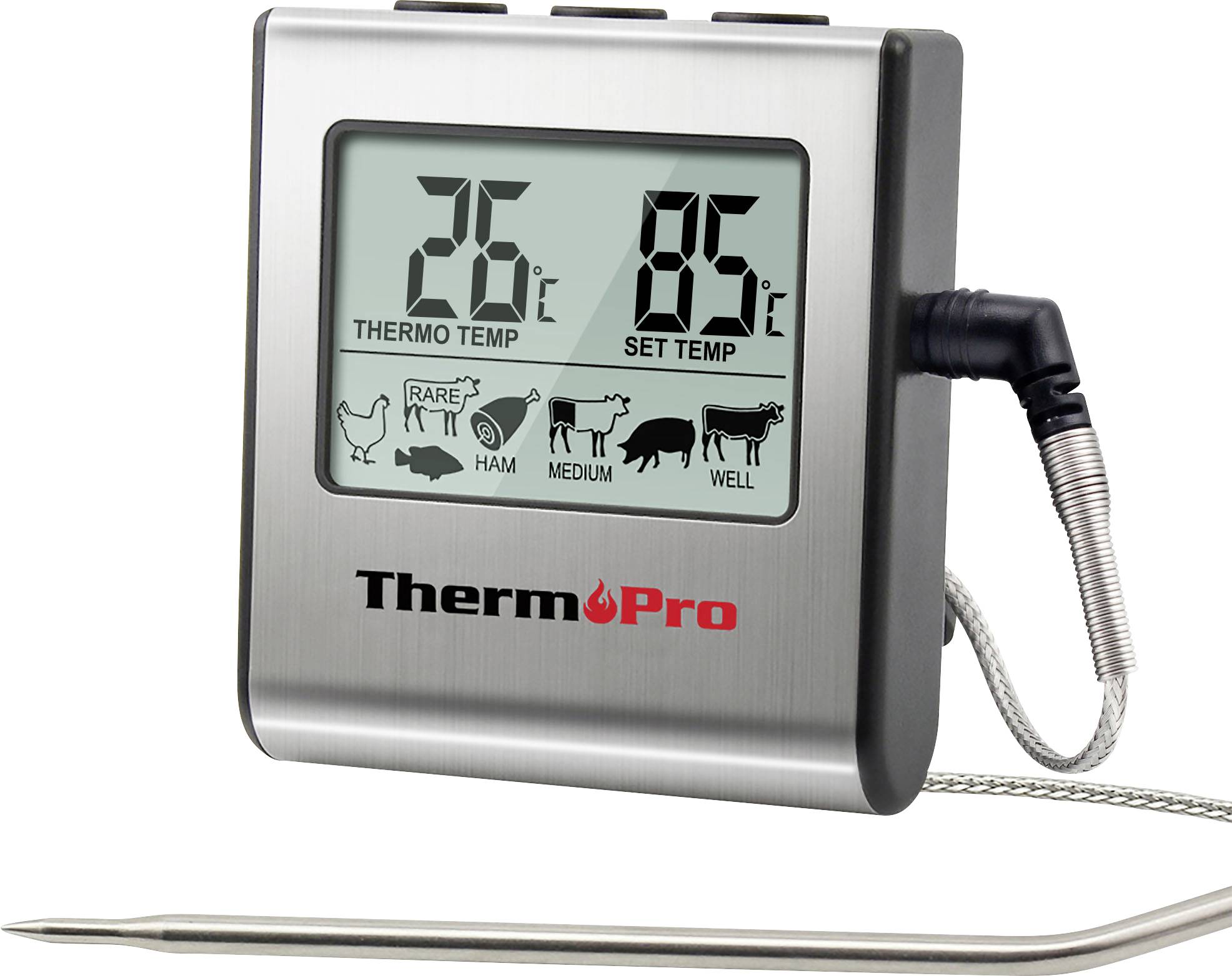 ThermoPro TP16 Braadthermometer Bewaking van kerntemperatuur &deg;C /&deg;F-weergave, Bakken, Grillen
