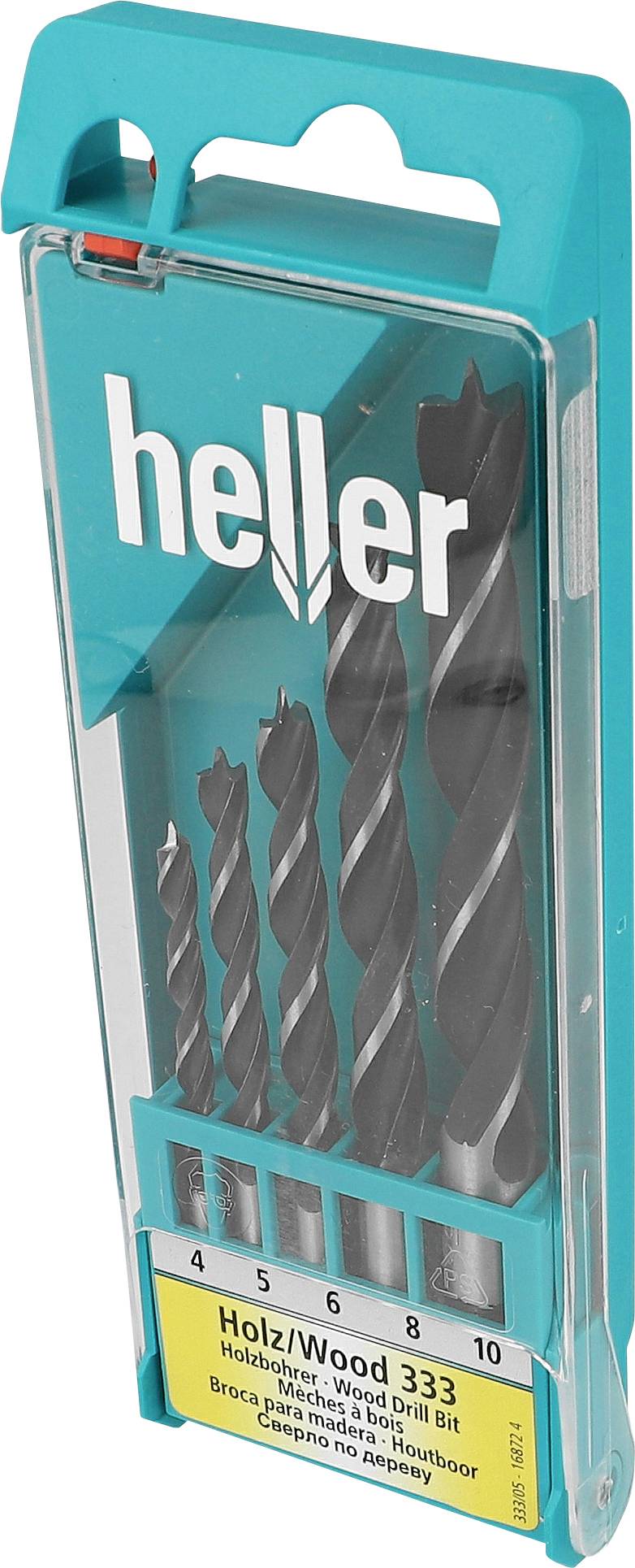 Heller 16872 4 Hout-spiraalboorset 5-delig 4 mm, 5 mm, 6 mm, 8 mm, 10 mm Gezamenlijke lengte 26 mm Cilinderschacht 1 set(s)