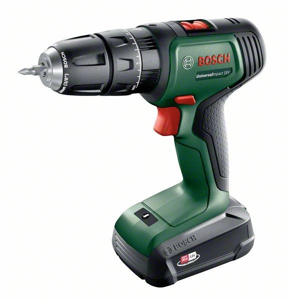 Bosch Home and Garden UniversalImpact 18V 2-v&auml;xel-Borrskruvdragare batteri inkl. 1x batteri