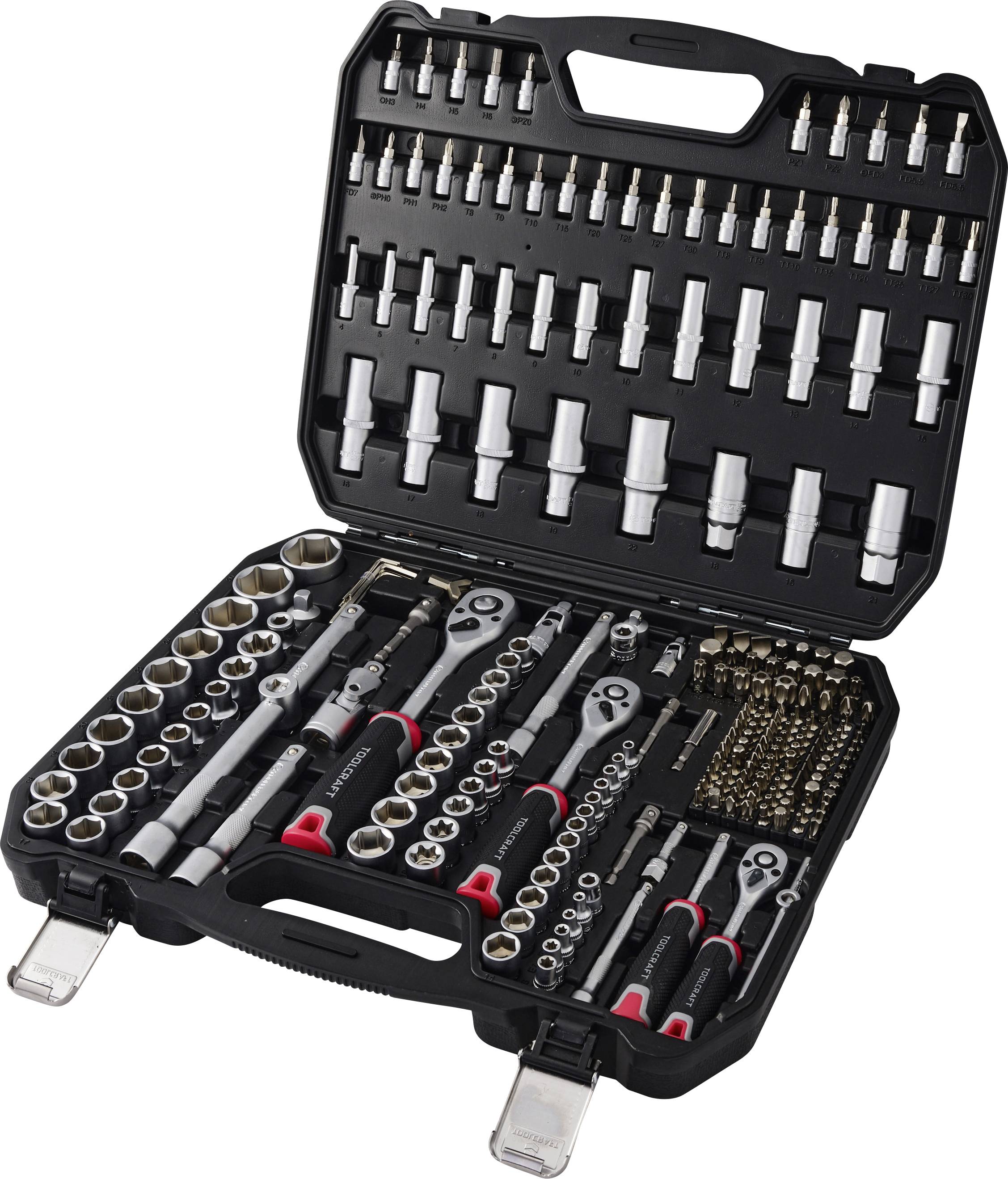 TOOLCRAFT TO-10674603 Bit- en steeksleutelset 1/2, 1/4, 3/8 255-delig