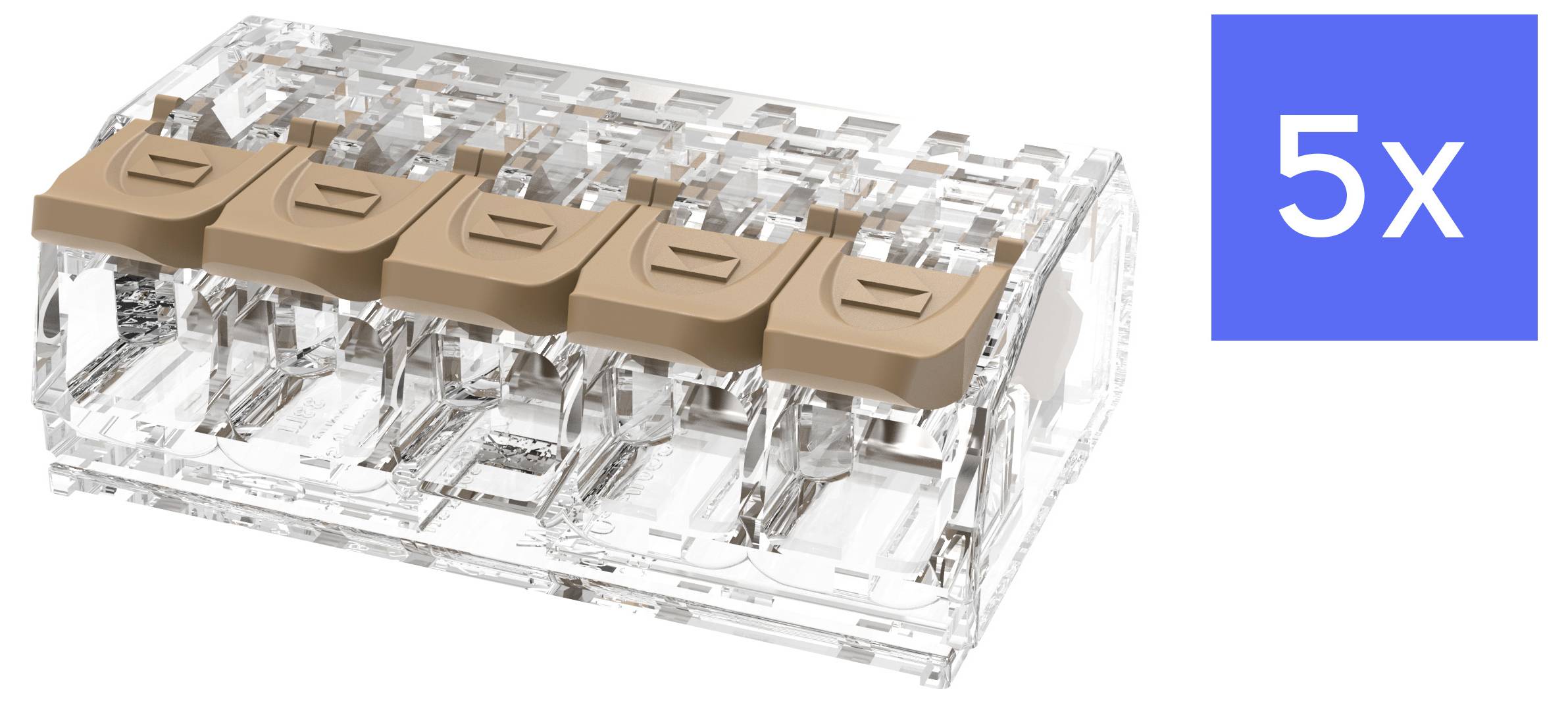 Degson DGBSC-SG01/4-05P (17-305ZH) Verbindingsklem Flexibel: 0.2-4 mm&sup2; Massief: 0.2-4 mm&sup2; Aantal polen: 5 5 stuk(s) Bruin Piece