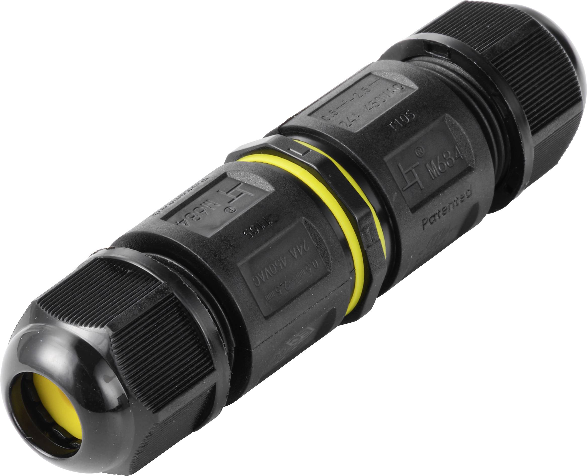 TRU COMPONENTS kabelverbinder IP68 waterdicht, schroefcontact 5-polig, 0,5-2,5 mm&sup2; TC-14745224 Zwart  Inhoud: 1 stuk(s)