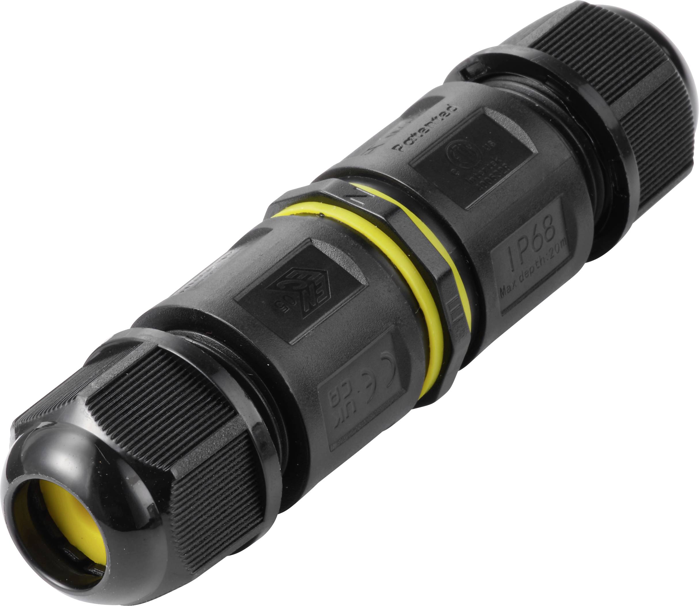 TRU COMPONENTS kabelverbinder IP68 waterdicht, schroefcontact 3-polig, 0,5-2,5 mm&sup2; TC-14745236 Zwart  Inhoud: 1 stuk(s)