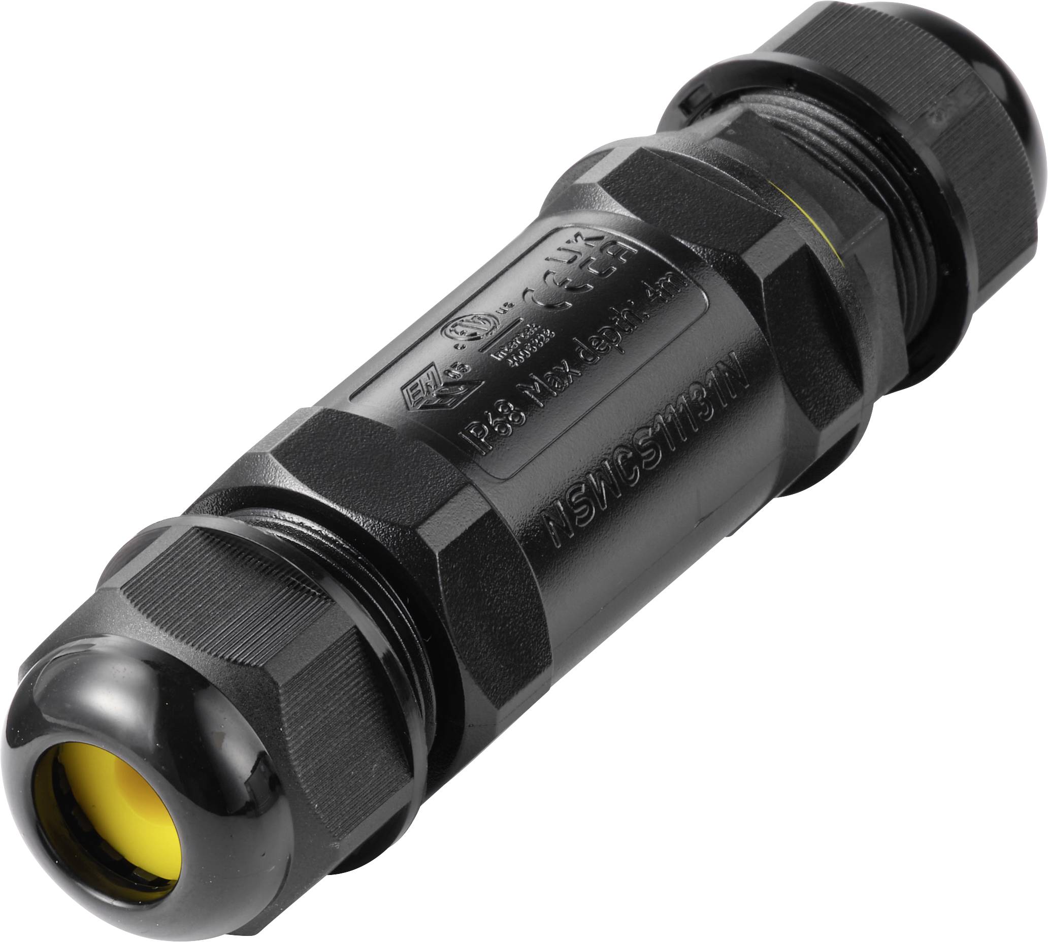 TRU COMPONENTS kabelverbinder IP68 waterdicht, schroefcontact 5-polig, 0,5-4,0 mm&sup2; TC-14745248 Zwart  Inhoud: 1 stuk(s)