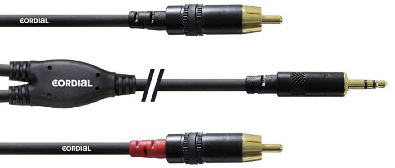 Cordial 3 m REAN Connector 3,5 mm/ 2x Cinch Y-Kabel