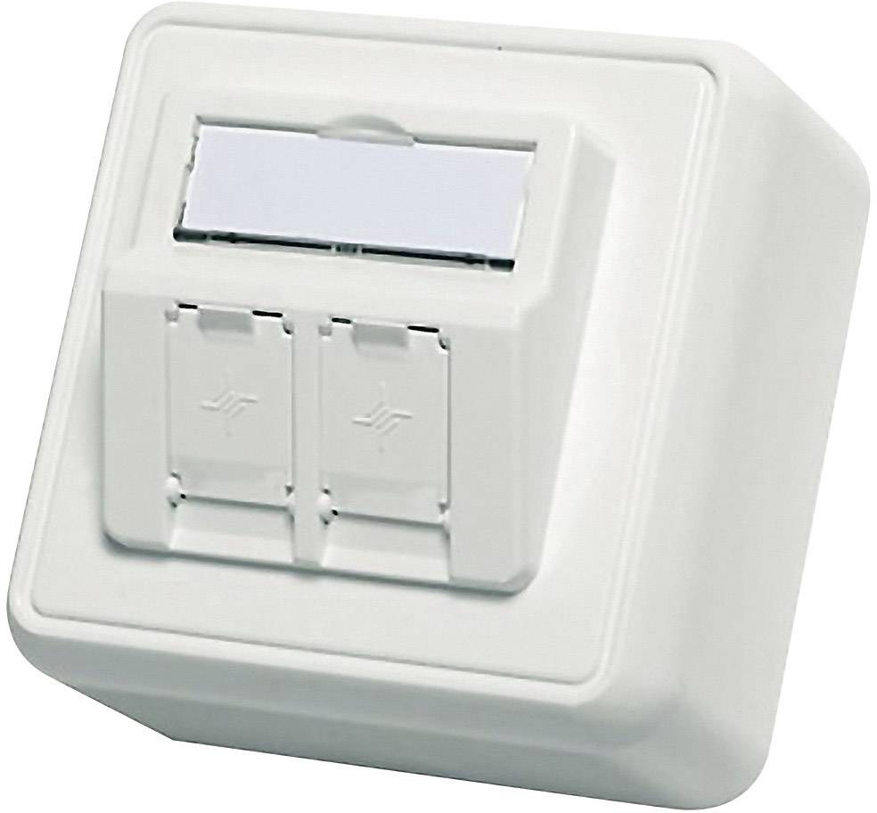 Teleg&auml;rtner 100021382 Netwerkdoos Opbouw (op muur) Zonder connectoren Alpine-wit