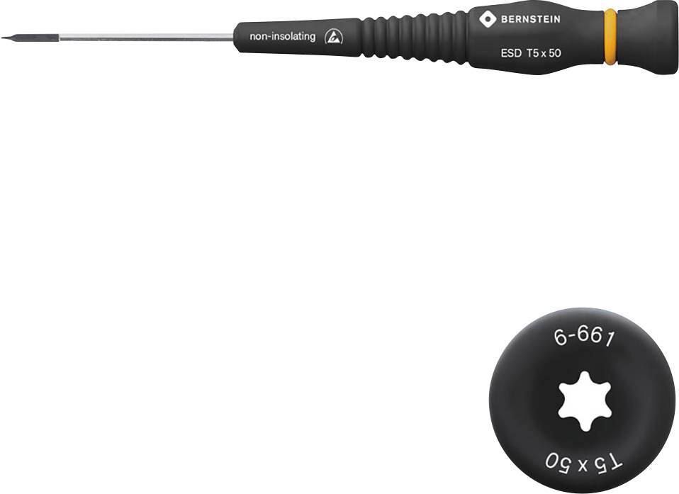 BERNSTEIN Tools for Electronics Bernstein Werkzeugfabrik Torx-schroevendraaier Elektronica en fijnmechanica Grootte T 5 Koplengte: 50 mm 1 stuk(s)