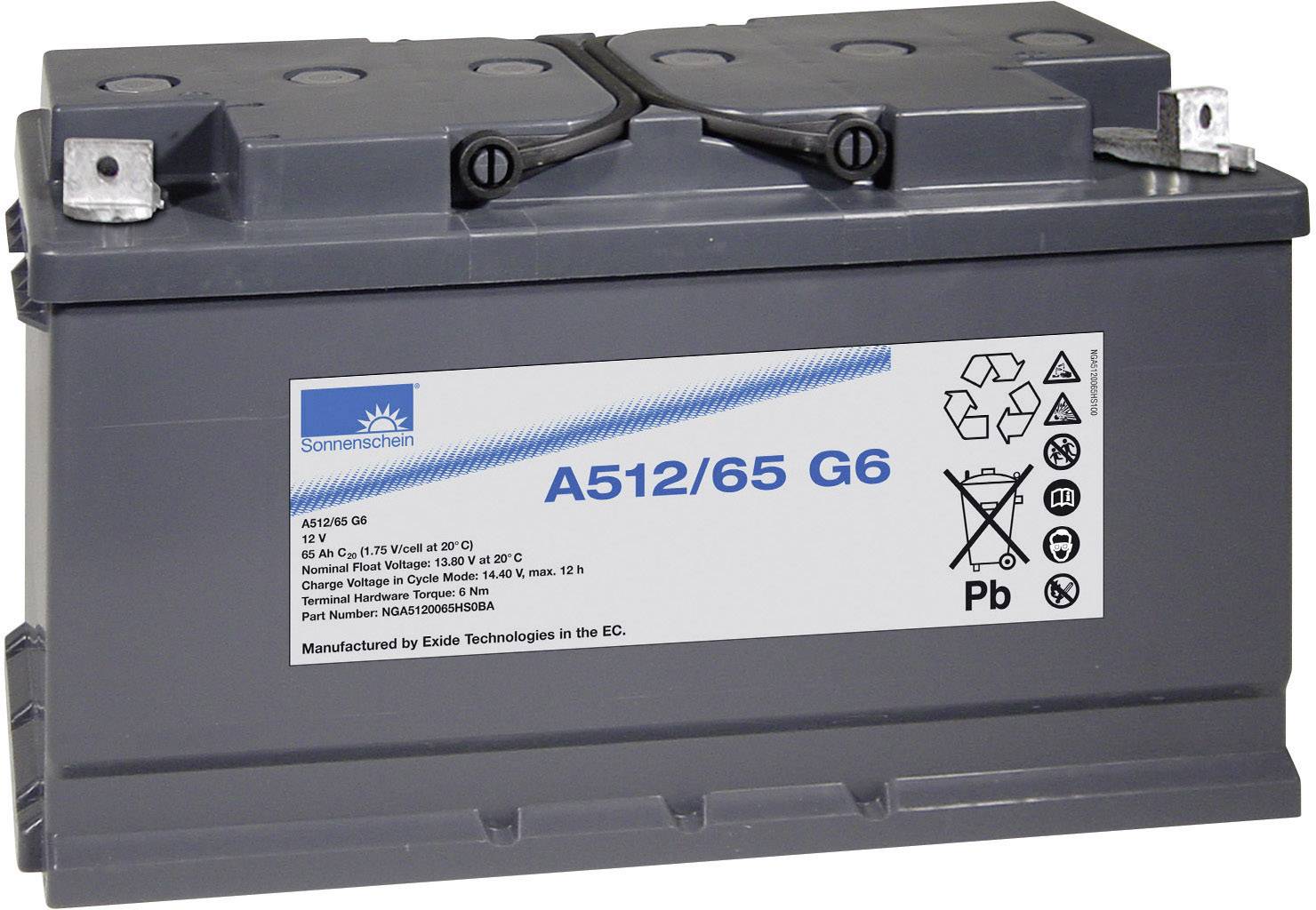 GNB Sonnenschein A512/65 G6 Loodaccu 12 V 65 Ah Loodgel (b x h x d) 353 x 190 x 175 mm M6-schroefaansluiting Onderhoudsvrij