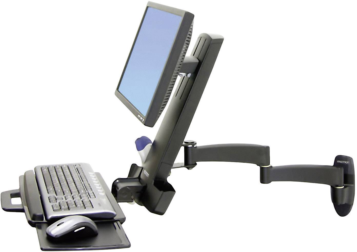 Ergotron Combo Arm Serie 200 Wandbeugel voor monitor Aantal monteerbare displays: 1 Display(s) 25,4 cm (10) - 61 cm (24) Zwart Toetsenbordhouder, Kantelbaar,