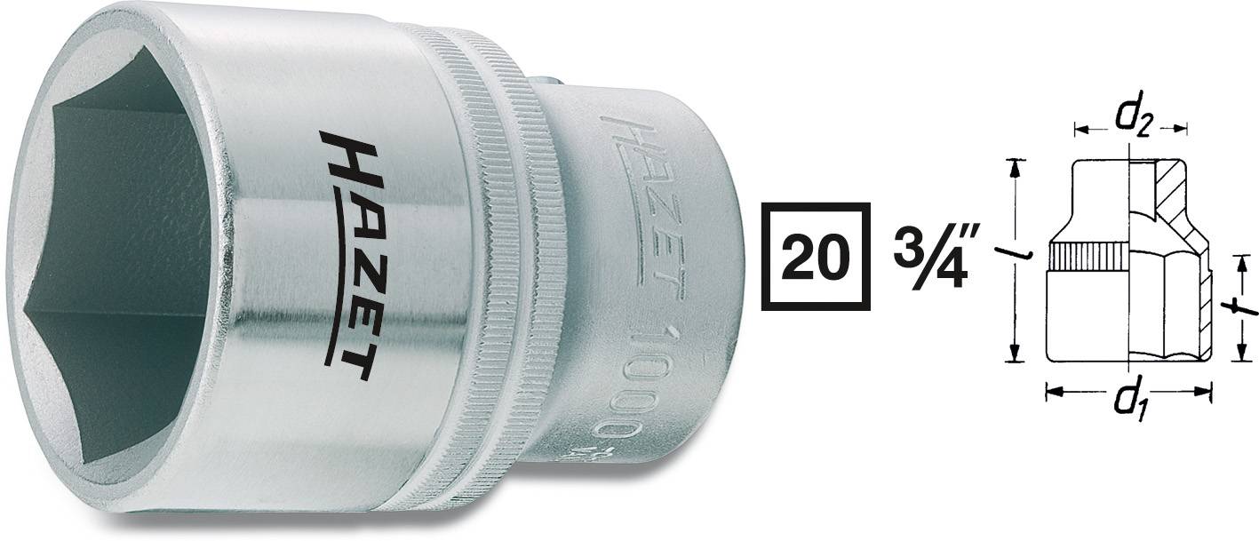 Hazet 1000 1000-36 Dop (zeskant) Dopsleutelinzetstuk 36 mm 3/4 (20 mm)