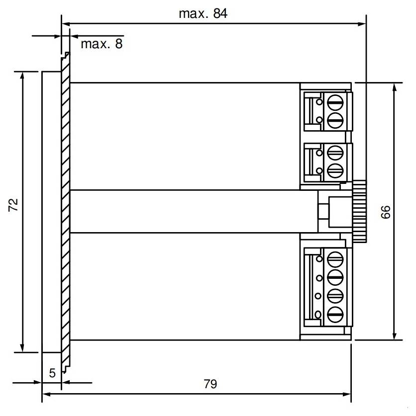 Ziehl MINIPAN 300 DC Digitálne vstavané meracie zariadenie MINIPAN 300 DC, 1 mV - 500 V / DC / 1 mA - 1 A, D 440300.CO-3