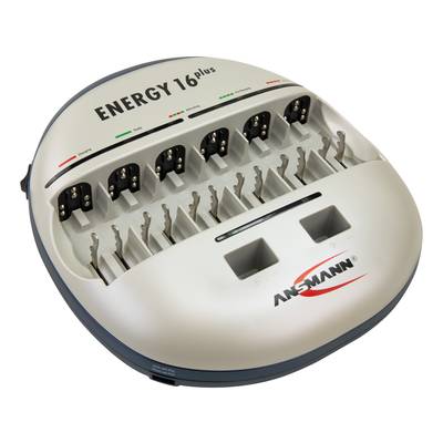 Ansmann Energy 16 plus nabíjačka na okrúhle akumulátory NiCd, NiMH micro (AAA), mignon (AA), baby (C), mono (D), 9 V blo