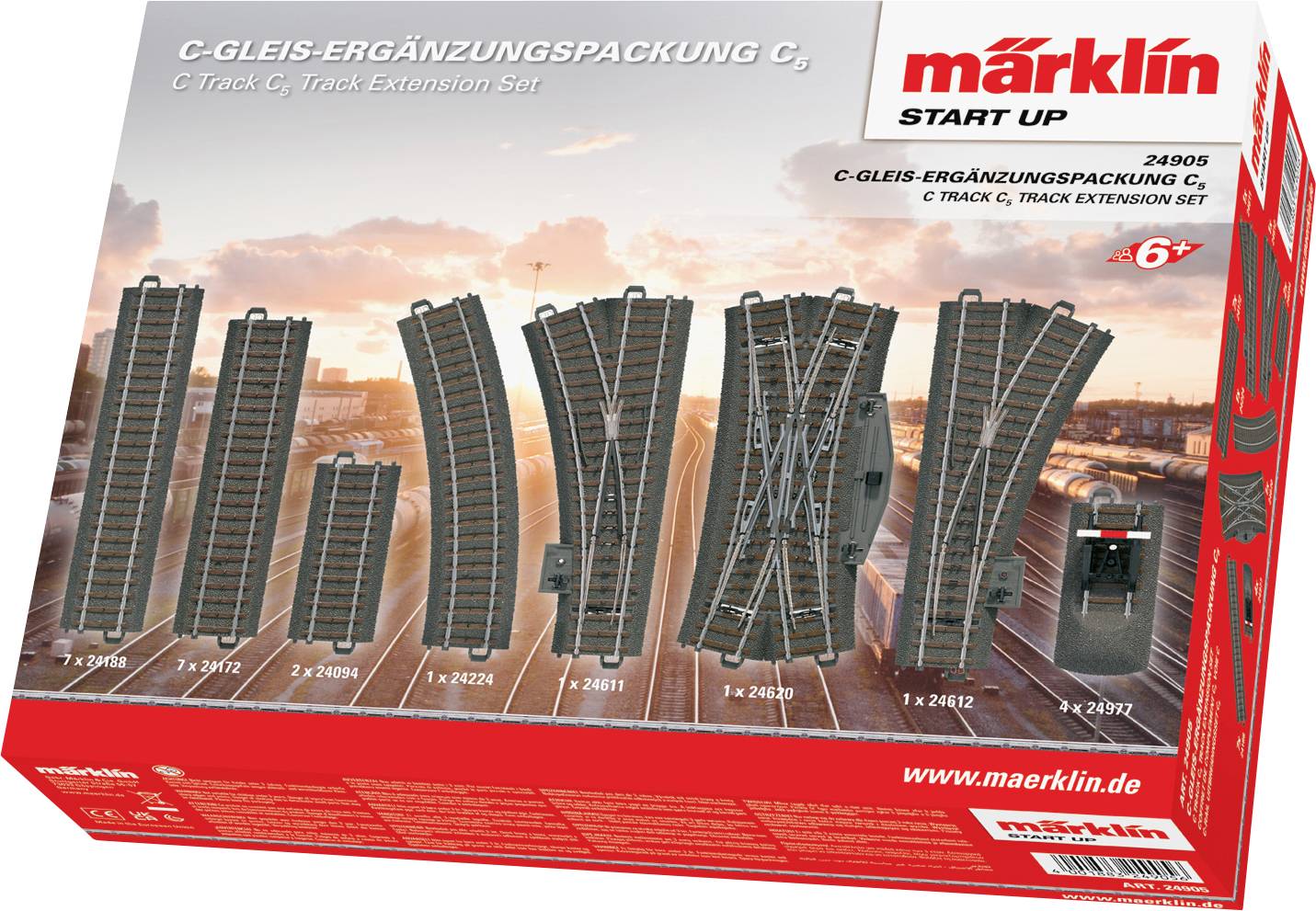Kit di espansione H0 Märklin C (con massicciata) 24905 C5