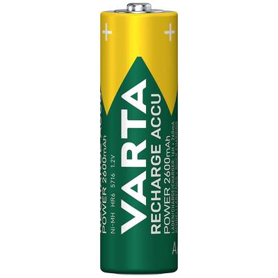 Nabíjateľná batéria VARTA s kapacitou 2600 mAh a napätím 1,2 V. Určená na použitie v zariadeniach vyžadujúcich AA batérie.
