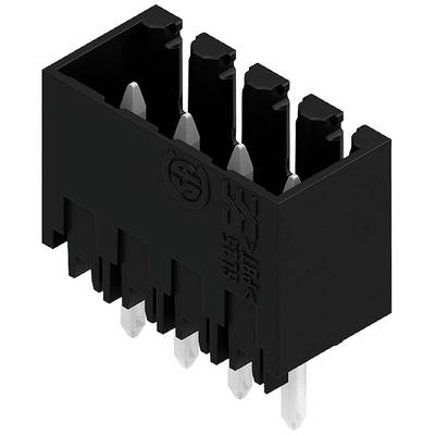 Čierny konektor so šiestimi kovovými pinmi, vhodný na prepojenie elektronických komponentov.