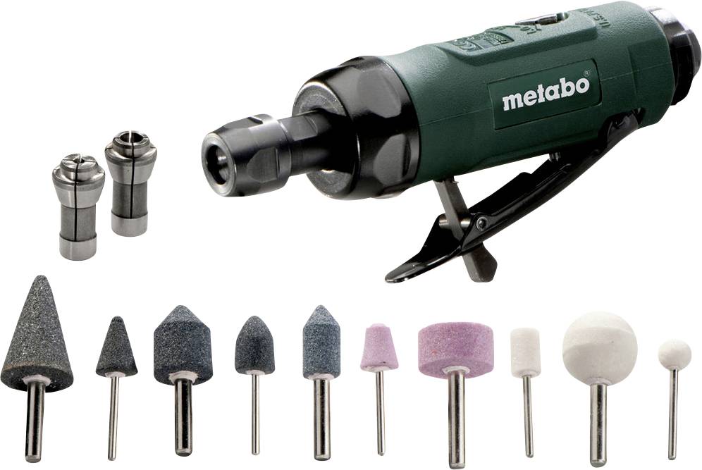 Metabo elektrická brúska na štipce s dvoma zaciskovačmi a radom rôznych brúsiacich a leštiacich nástavcov