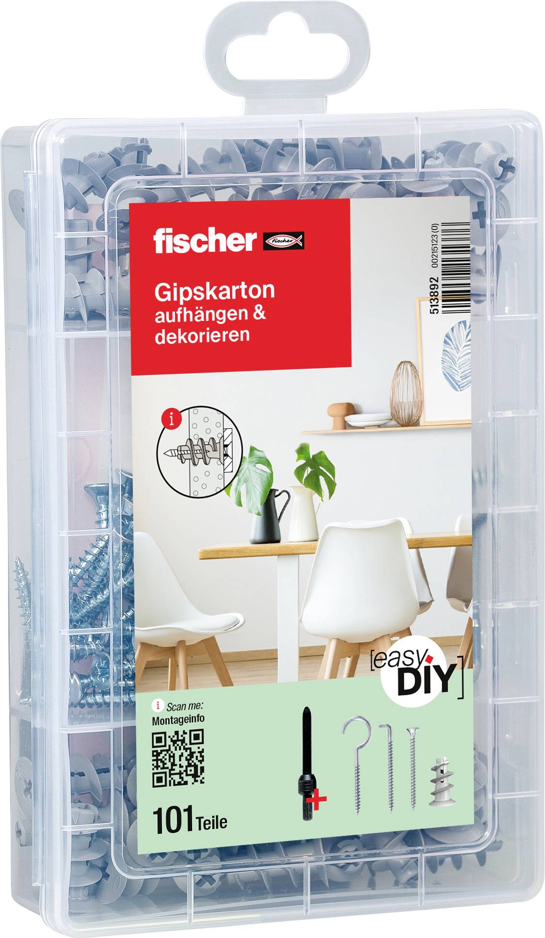 Fischer box s výberom hmoždiniek 513892 101 dielov