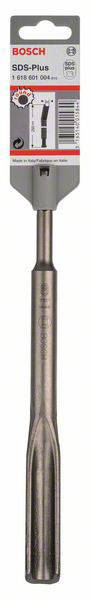 Sekáč Bosch SDS-plus s hrotom pre vŕtačky, vhodný do betónu a kameňa. Detaily balenia zobrazujú informácie o produkte.