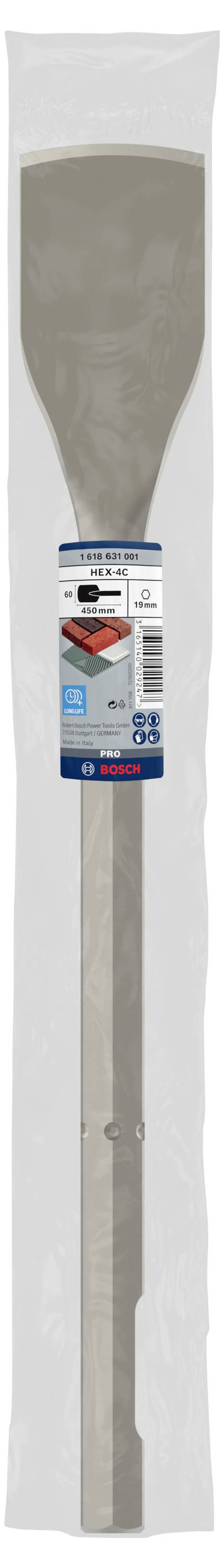 Sivá lopata s dlhým držadlom a širokou čepeľou, zabalená v plastiku. Produktová etiketa zobrazuje značku a špecifikácie na prednej strane.