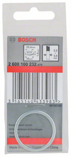 Balenie Bosch krúžku s rozmermi 25,4 mm x 2,2 mm. Etiketa zobrazuje číslo produktu, čiarový kód a miesto výroby Nemecko.