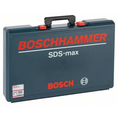 Zelený kufrík na náradie s červeným nápisom 'BOSCHHAMMER SDS-max' na prednej strane. Obsahuje príslušenstvo pre vŕtacie kladivo.