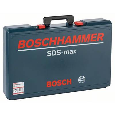 Modrý plastový kufor s červeným logom 'Boschhammer SDS-max' a rukoväťou, vhodný pre elektrické náradie značky Bosch.