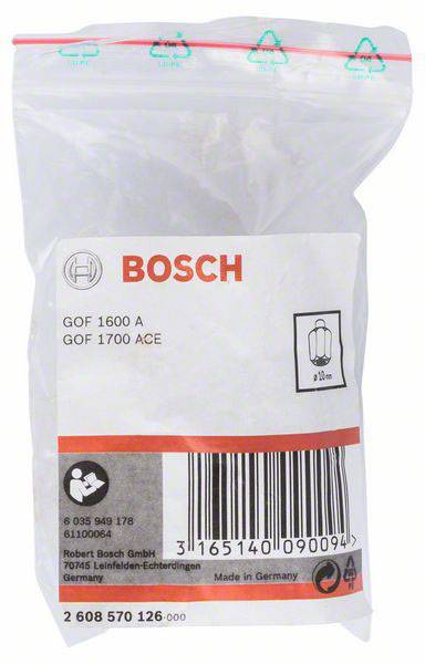 Obal od spoločnosti Bosch s nápisom 'GOF 1600 A' a 'GOF 1700 ACE'. Obsahuje číslo náhradného dielu a čiarový kód.