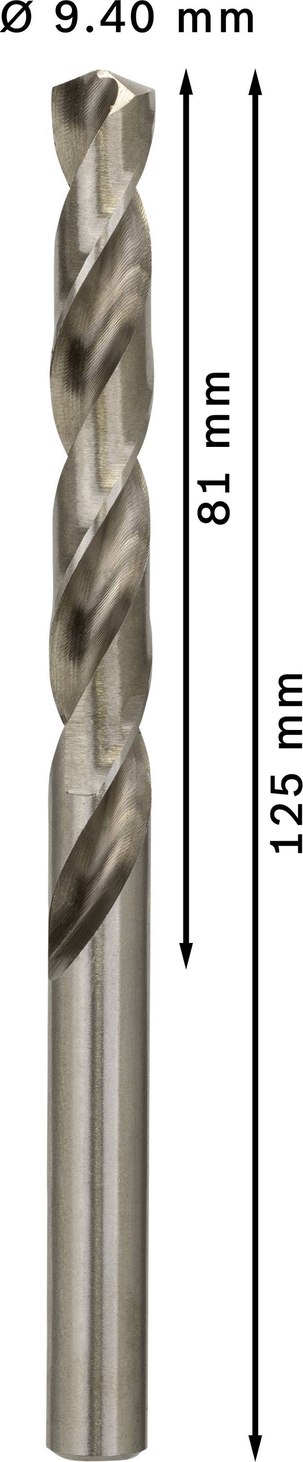 Vrták s priemerom 9,40 mm a dĺžkou 125 mm, označený ako typ T8.
