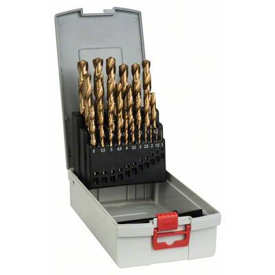 Bosch Accessories 2608587019 HSS sada špirálových vrtákov do kovu, 25-dielna, TiN, DIN 338, valcová stopka, 1 sada-0
