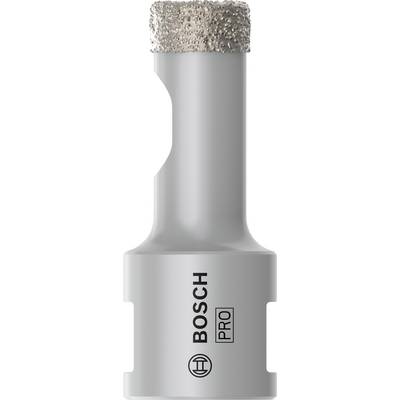 Šedý vrták s nápisom 'BOSCH PRO', vhodný pre profesionálne použitie, s robustnou, diamantom povrchovo upravenou hlavou.
