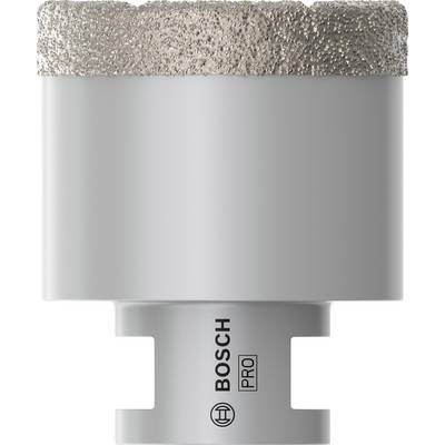 Šedý Bosch Pro nadstavec na dierové píly s diamantom poťahovaným rezným okrajom, používaný na rezanie tvrdých materiálov ako sú dlaždice.