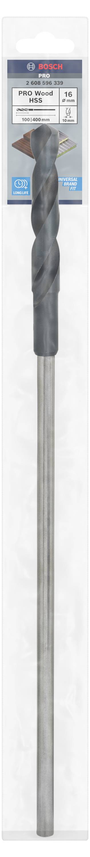 Vrtný vrták s dĺžkou 12 palcov a priemerom 2 palce v transparentnom balení.