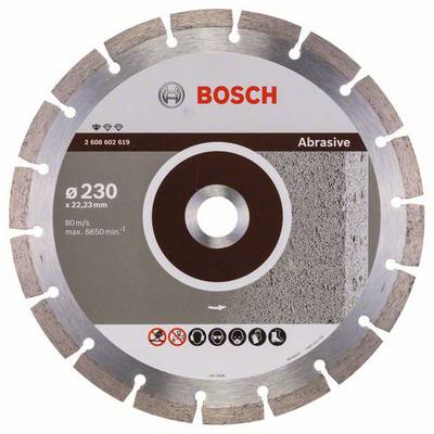 Bosch rezný kotúč na brúsenie, priemer 230 mm, vhodný pre abrazívne materiály, maximálne otáčky 6650 ot/min.