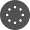 Brúsny kotúč so sivým, drsným povrchom a ôsmimi symetricky usporiadanými okrúhlymi otvormi.