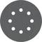 Guľatý brúsny kotúč s deviatimi rovnomerne rozmiestnenými otvormi, vhodný pre brúsky.